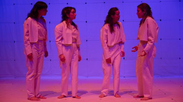 Théâtre: Double nationalité - une photo des comédiennes sur scène durant la pièce 