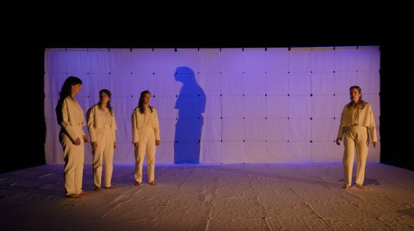 Théâtre: Double nationalité - une photo des comédiennes sur scène durant la pièce 