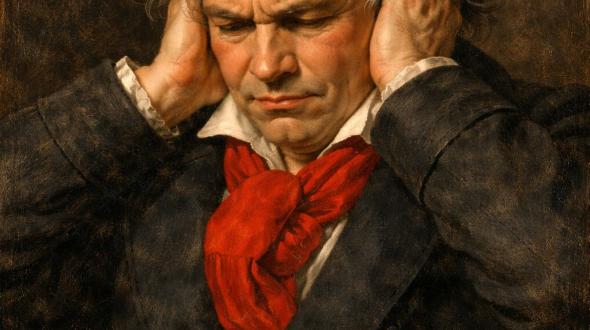 lllustration générée par IA représentant Ludwig van Beethoven